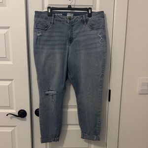 Ava & Viv Distressed Light Blue Ankle Jeans